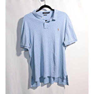 Polo Ralph Lauren Heather Blue Polo Short Sleeve Mens XL Pima Soft Touch Shirt *